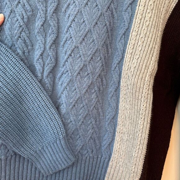 Banana Republic Women's Cable Knit Colorblock Sweater Size Small - Picture 3 of 5